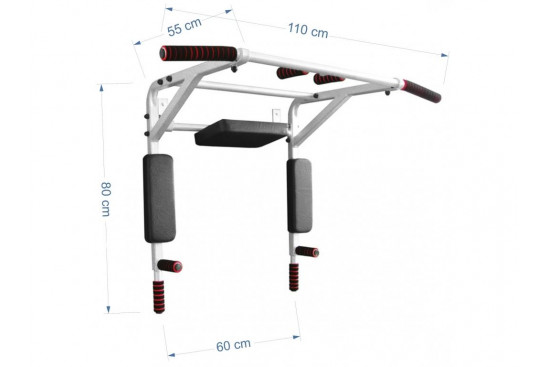 Pull up and parallel bars  "ATLET 3 in 1" (Wall mounted) black Pull up bars